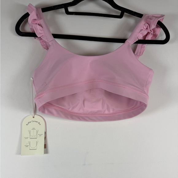 Blogilates Women's Ruffle Corset Sports Bra - Pink S - Picture 11 of 13
